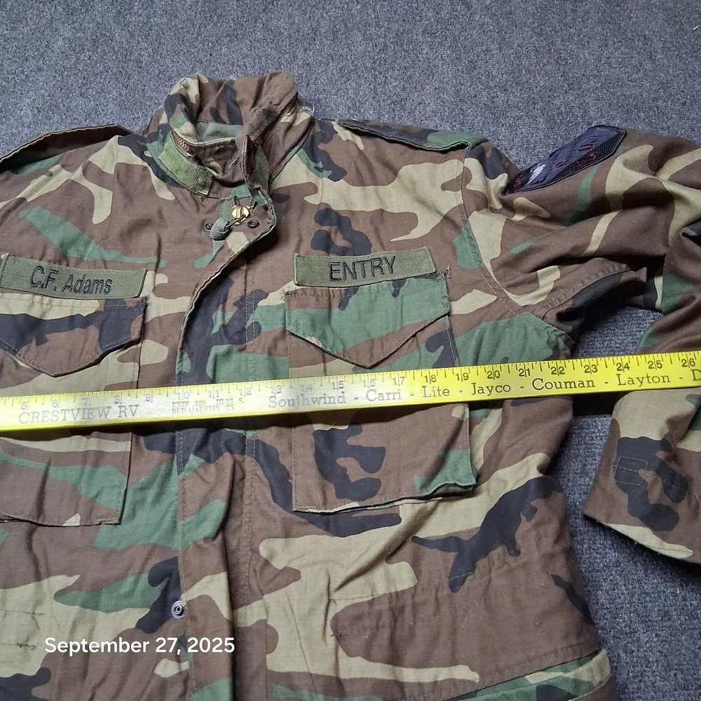 Coat Cold Weather Mans Field Jacket Camouflage Size Medium Regular‎ Patched